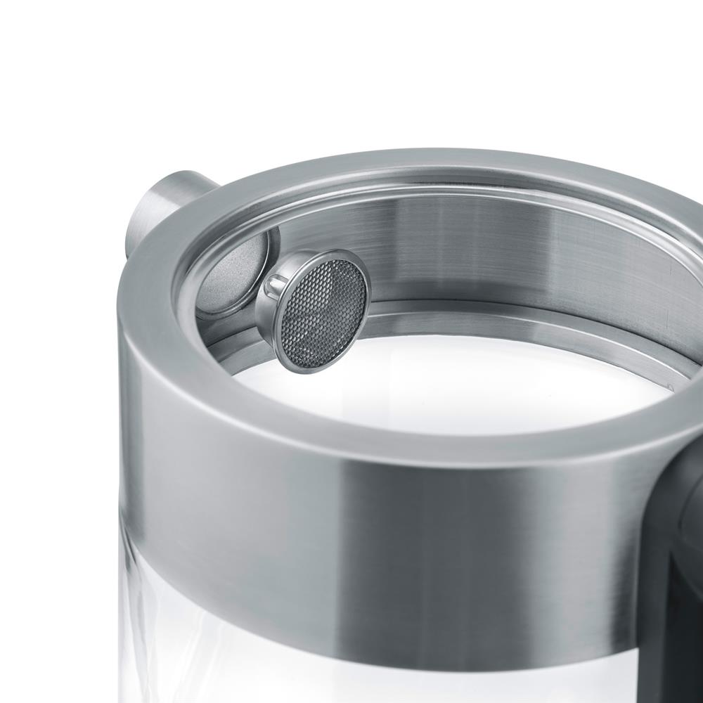 GRAEF Glas Wasserkocher WK300 1 Liter LED Beleuchtung Edelstahl drehbar Abnehmbarer Deckel | B-Ware