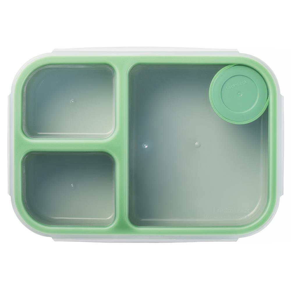 LocknLock To-Go Lunchbox 1,5 L, Mint, 3 Fächer - Mikrowellengeeignet BPA-frei