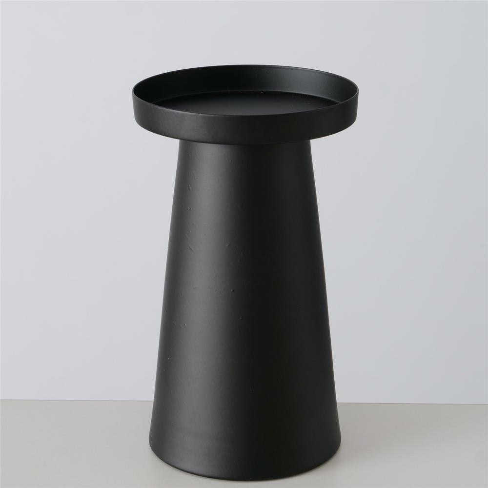 BOLTZE Windlicht Pius 2er Set Metall Glas schwarz rund modern skandinavisch