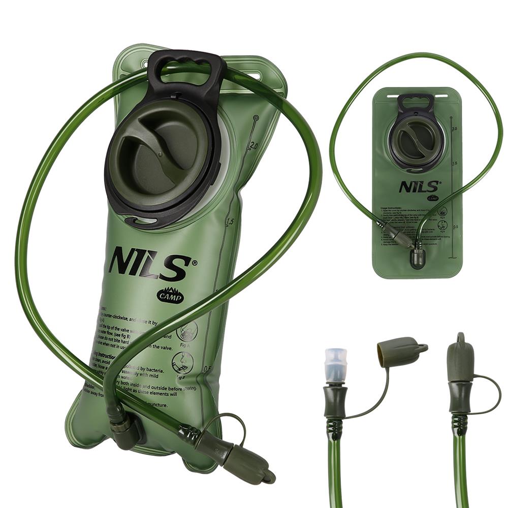 NILS CAMP Trinkblase 2L grün für Rucksack Wandern Fahrrad Outdoor