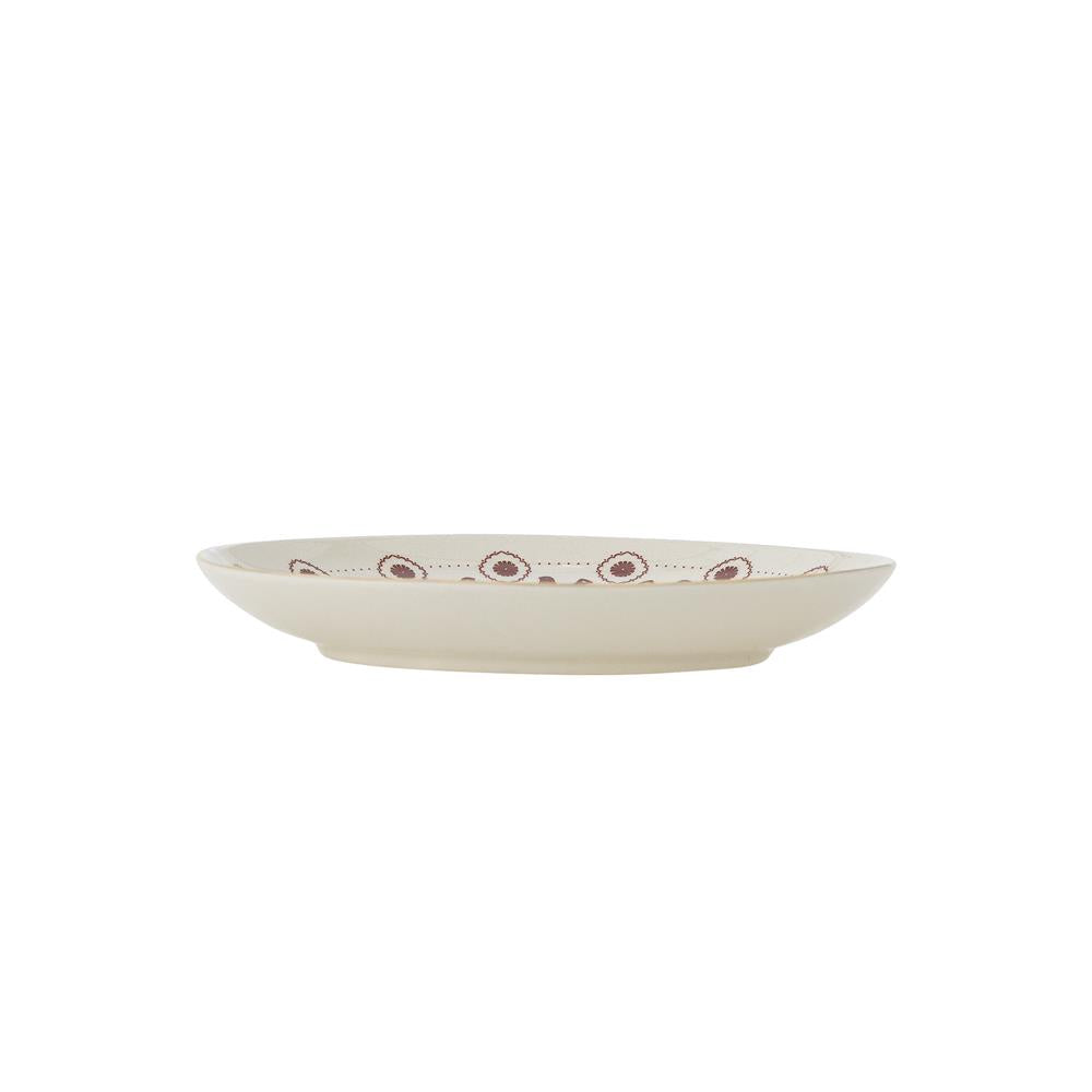 Bloomingville Jolly Weihnachtsteller, Rot, Steingut 16 cm mit Weihnachtsmotiv