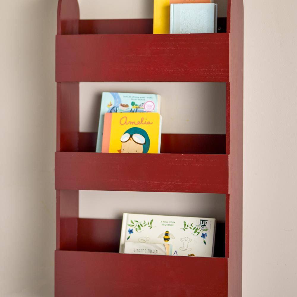 Bloomingville MINI Moris Regal rot - Wandregal aus Holz für Kinderzimmer, Bücher & Deko
