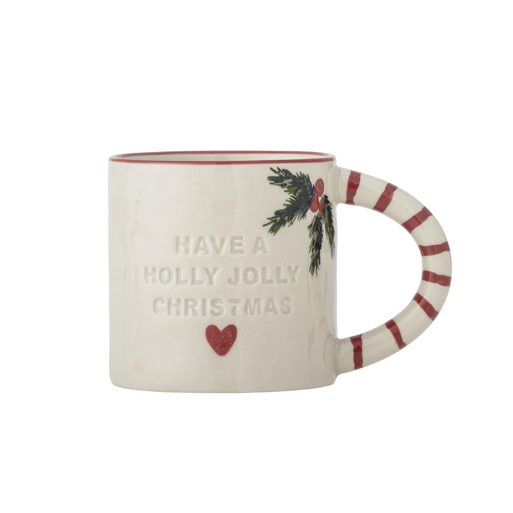 Bloomingville Jovida Tasse Natur Steingut 4er Set 300 ml Weihnachtstassen