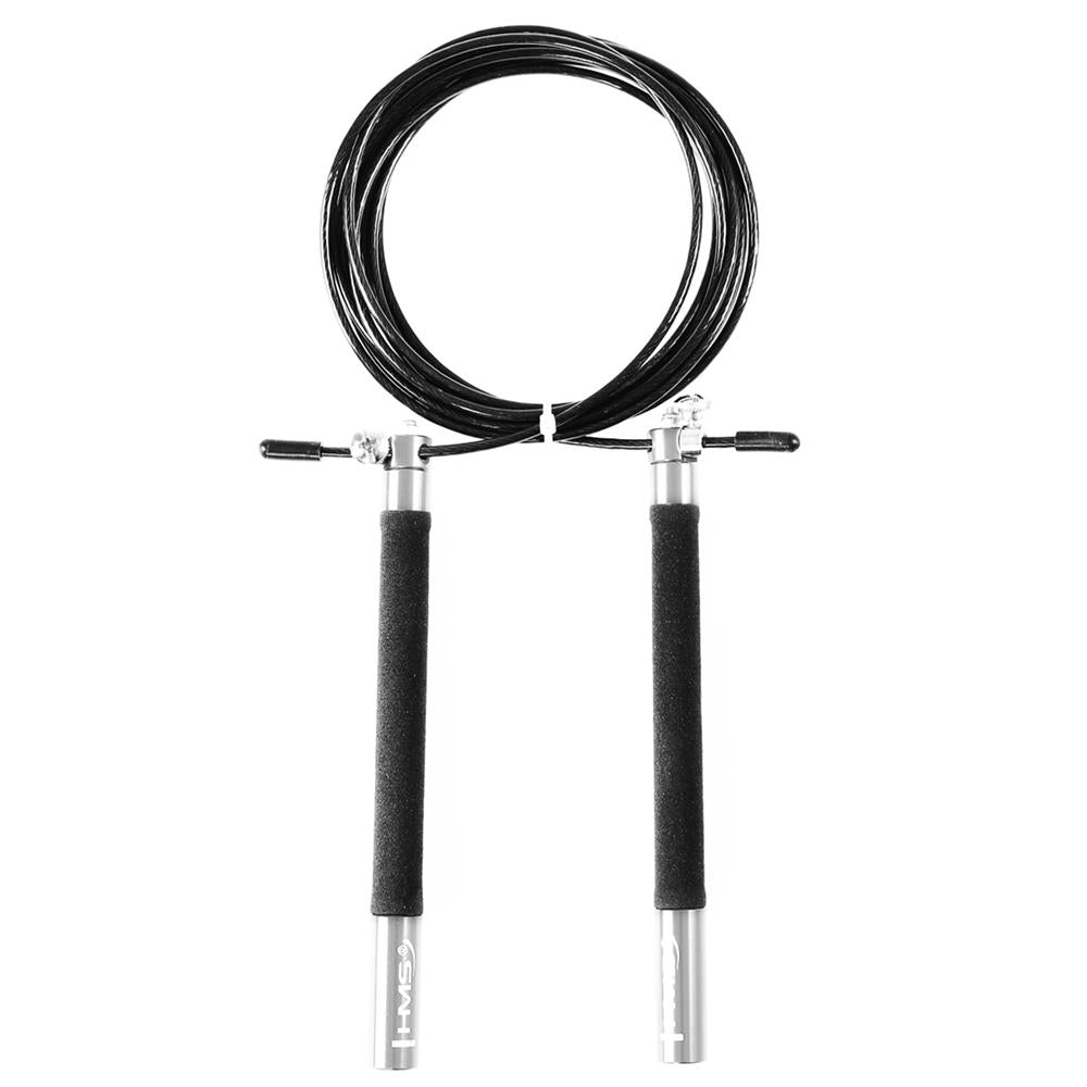 Speed Rope Springseil 300 cm Stahlseil verstellbar Silber/Schwarz | HMS SK54