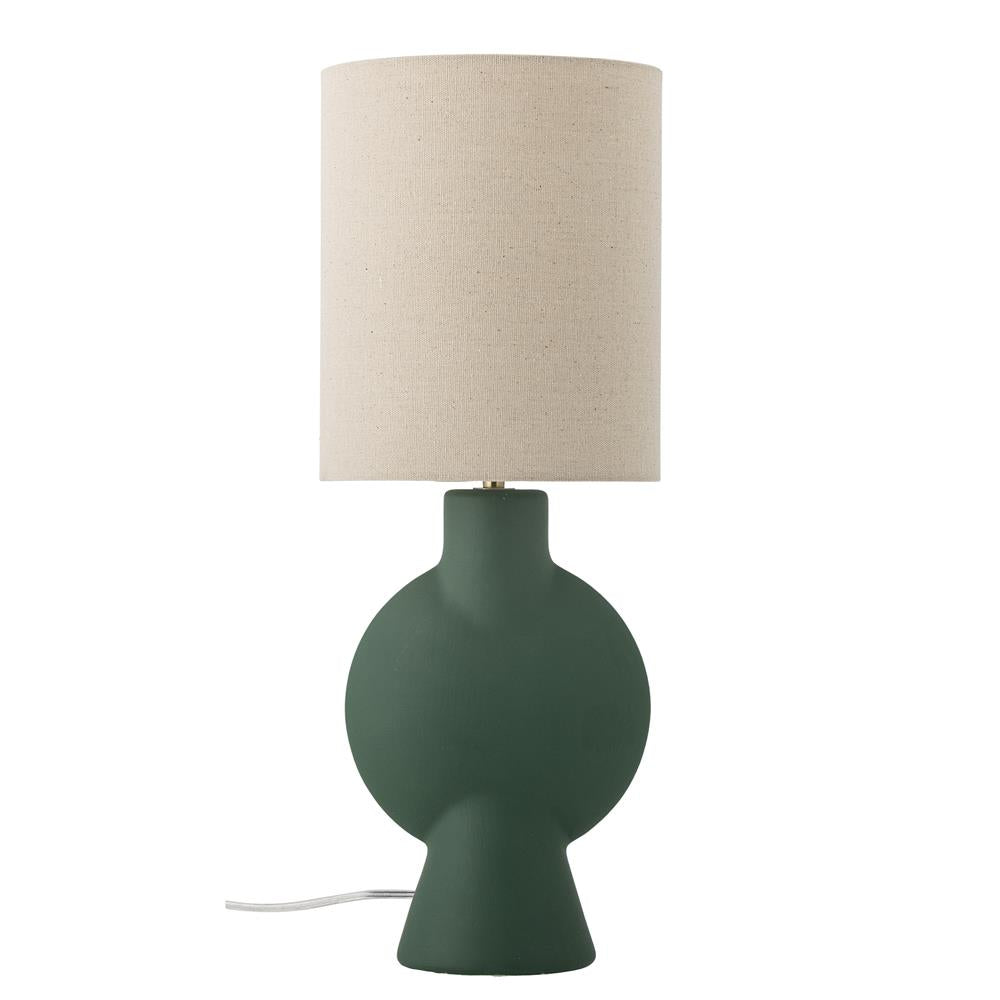 Bloomingville Sergio Tischlampe Grün Steingut D21xH55 cm – skulpturale Designerlampe