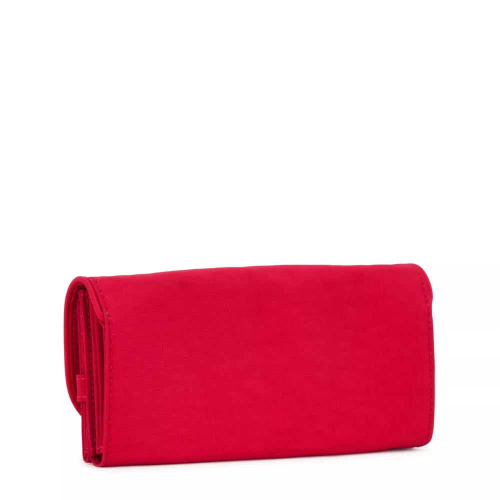 Kipling MONEY LAND, großes Portemonnaie, Red Rouge (rot), RFID Geldbörse mit vielen Fächern