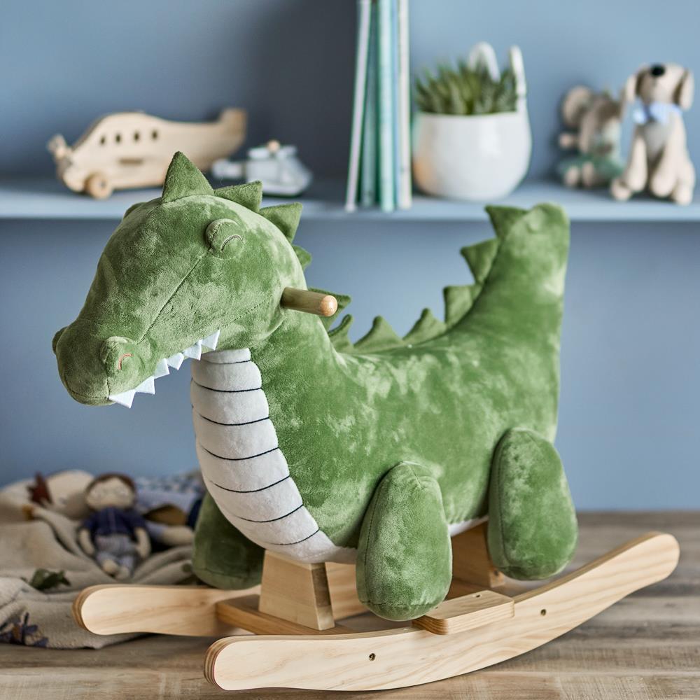 Bloomingville MINI Arnie Schaukeltier Krokodil Grün Polyester 70cm