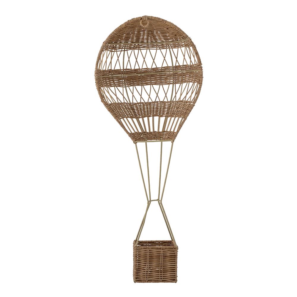 Bloomingville MINI Huggi Wandkorb natur - Rattan Wandkorb Heißluftballon für Kinderzimmer & Aufbewahrung