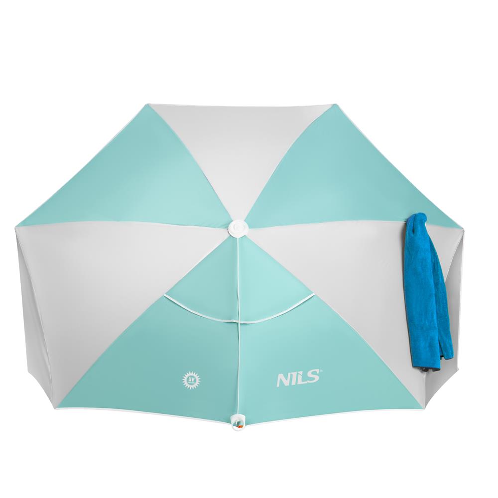 NILS CAMP 2in1 Strandschirm mit Windschutz für Strand Camping Outdoor