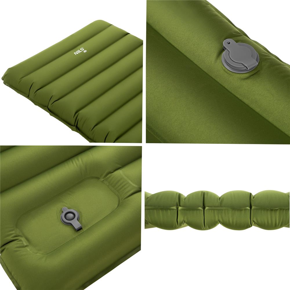 NILS CAMP Campingmatte mit Pumpe 190 cm grün Isomatte aufblasbar Outdoor