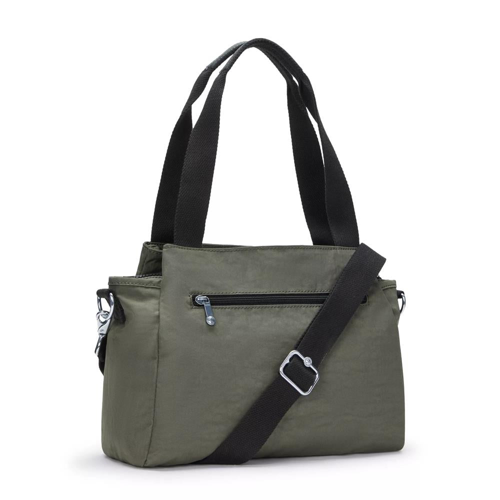 Kipling ELYSIA, mittelgroße Schultertasche, Green Moss (grün), Umhängetasche mit vielen Fächern