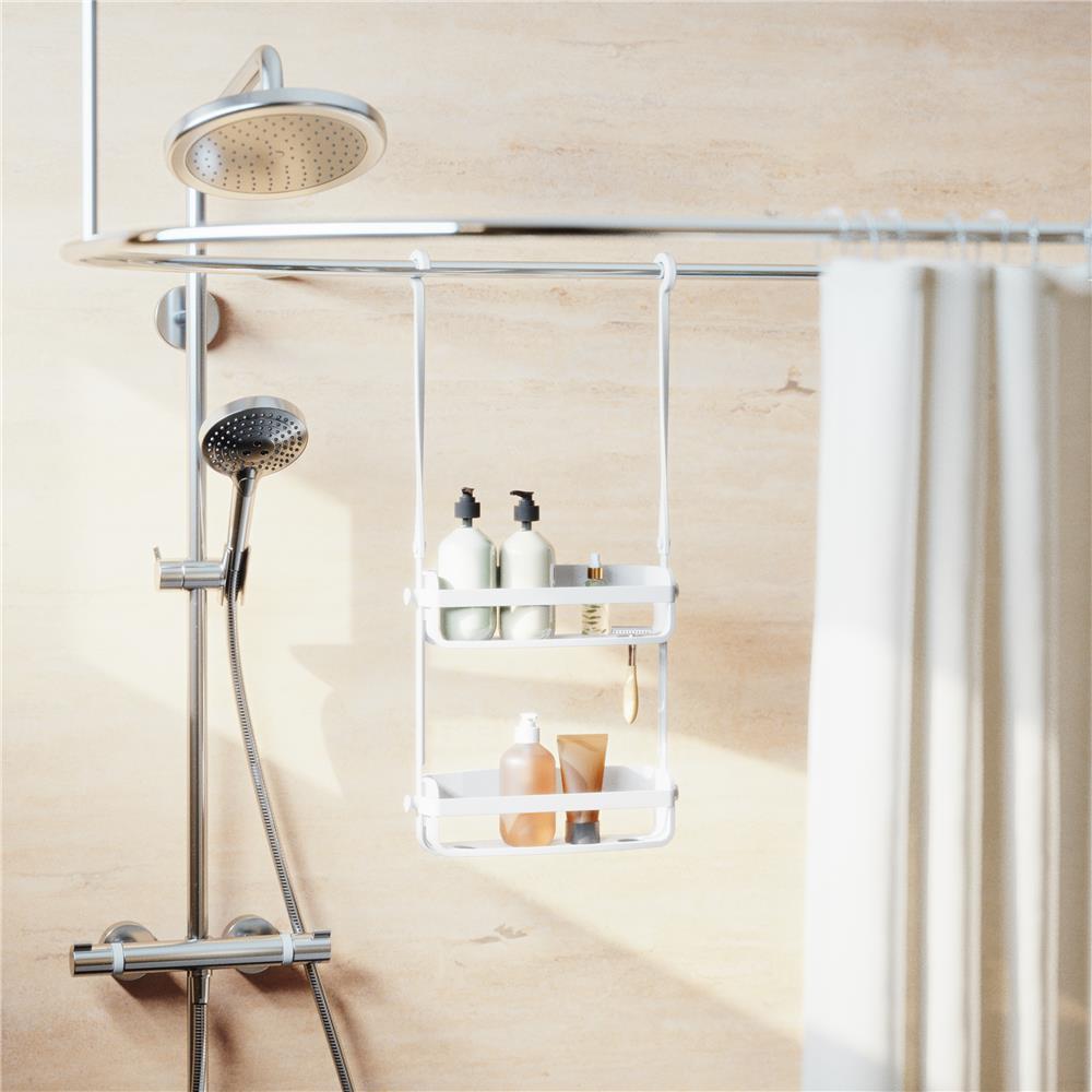 Umbra Flex Duschablage, Duschregal ohne Bohren, Duschcaddy, Duschdiener, in Weiß