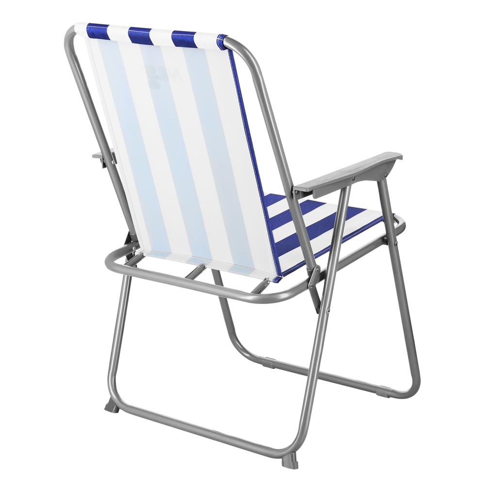 NILS CAMP klappbarer Campingstuhl in Blau-Weiß - stabiler Klappstuhl für Camping, Garten & Angeln