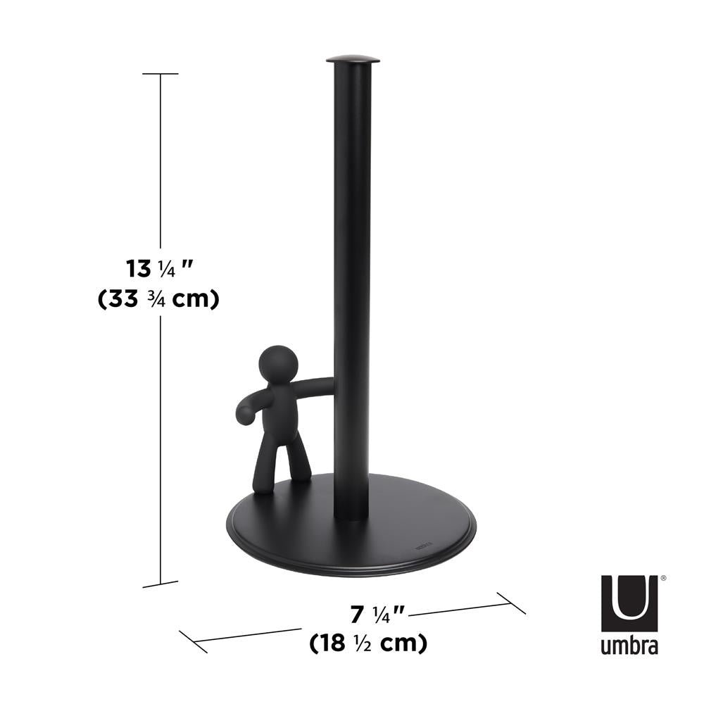 Umbra Buddy Küchenrollenhalter stehend, Rollenhalter für Küchentücher in Schwarz