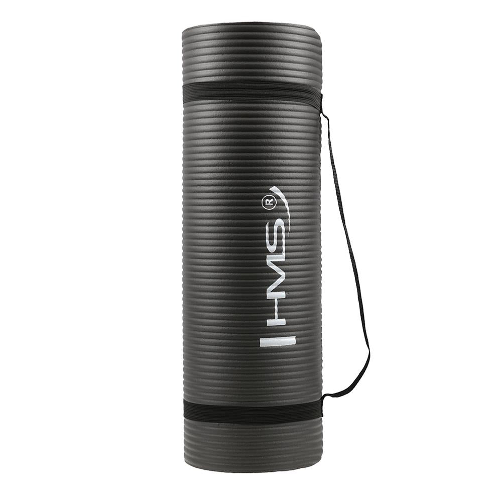 Yogamatte 183 x 61 x 1,5 cm Fitnessmatte Schwarz Gymnastikmatte rutschfest | HMS YM04