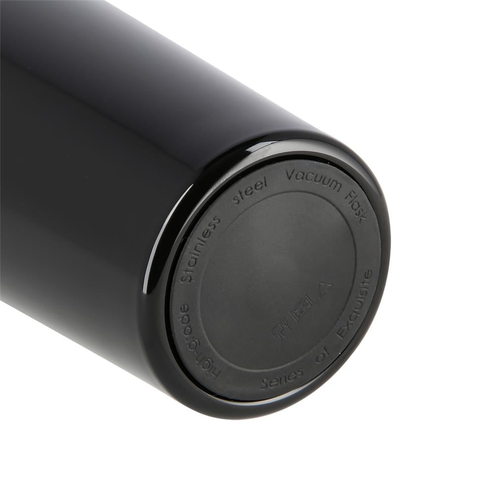 NILS Thermobecher 500 ml Edelstahl schwarz rutschfest mit Griff für Outdoor Alltag