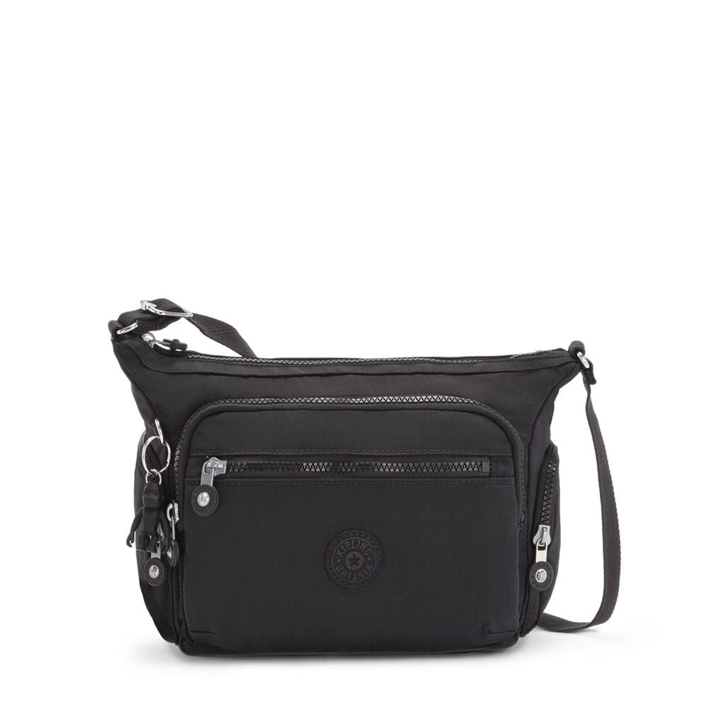 Kipling GABBIE S, Kleine Umhängetasche, Black Noir (schwarz), Schultertasche mit vielen Fächern