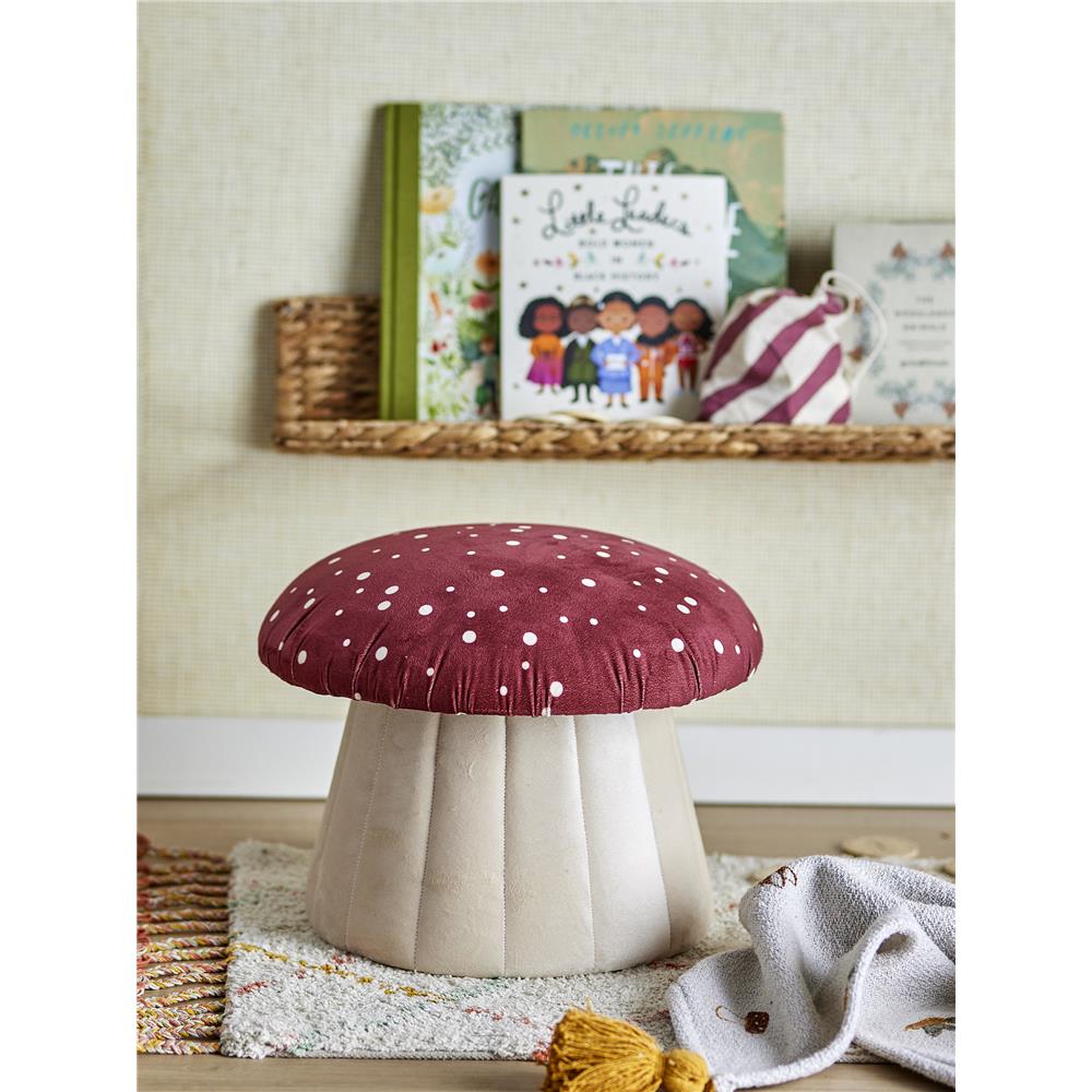 Bloomingville MINI Lue Hocker Pilz Rot 37x30 cm Sitzhocker fürs Kinderzimmer dänisches Design