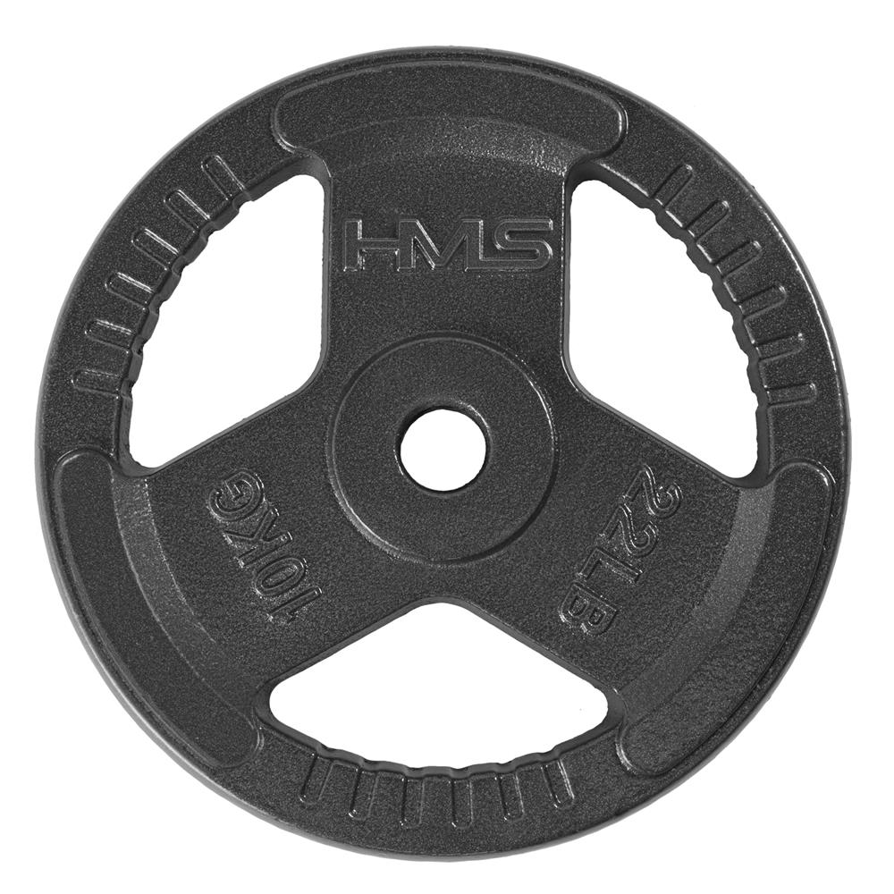 Hantelscheibe 10 kg Gusseisen 30 mm mit Griffen | HMS THM10