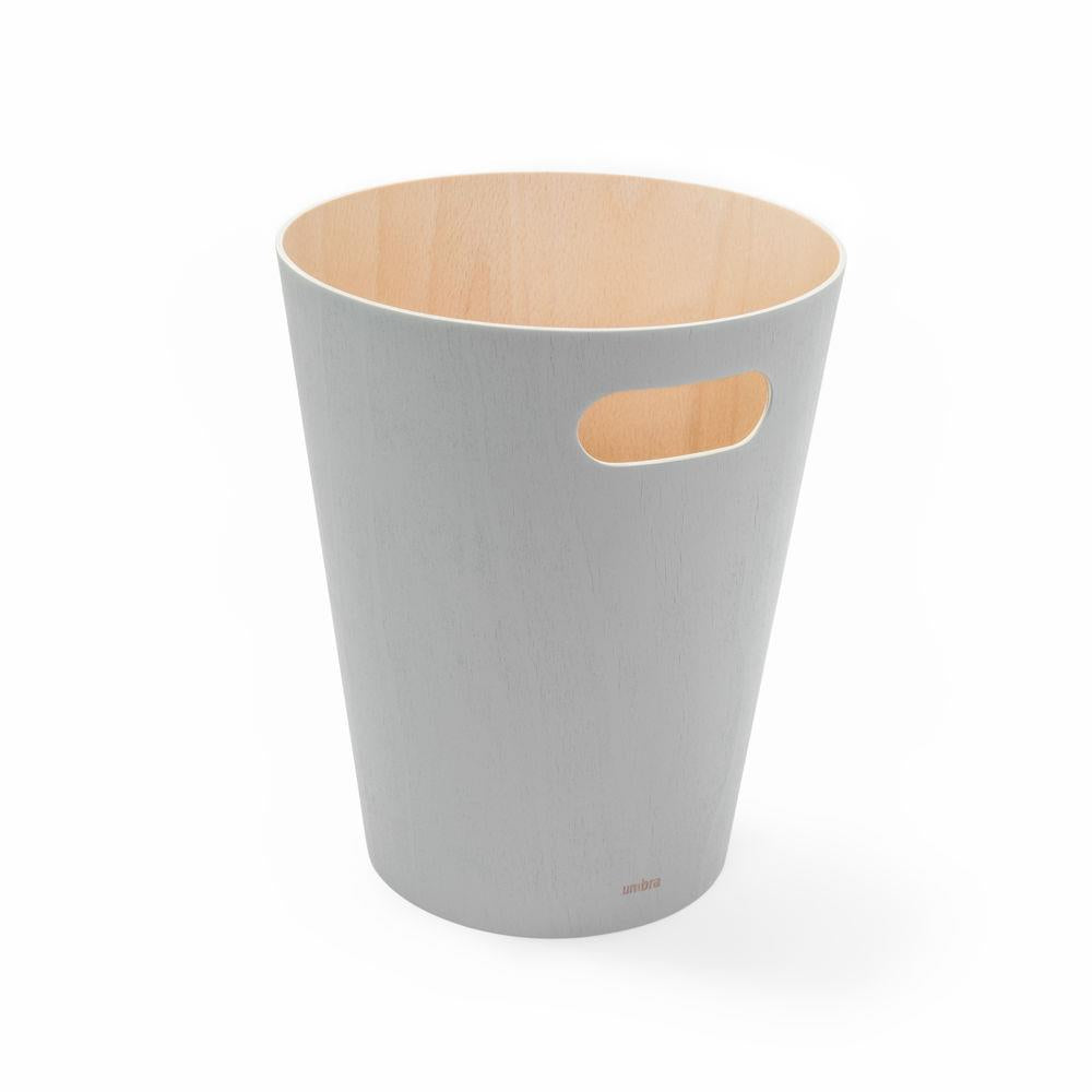 Umbra Woodrow Abfalleimer, Grau/Holz, 7,5 Liter, Zweifarbiger Papierkorb