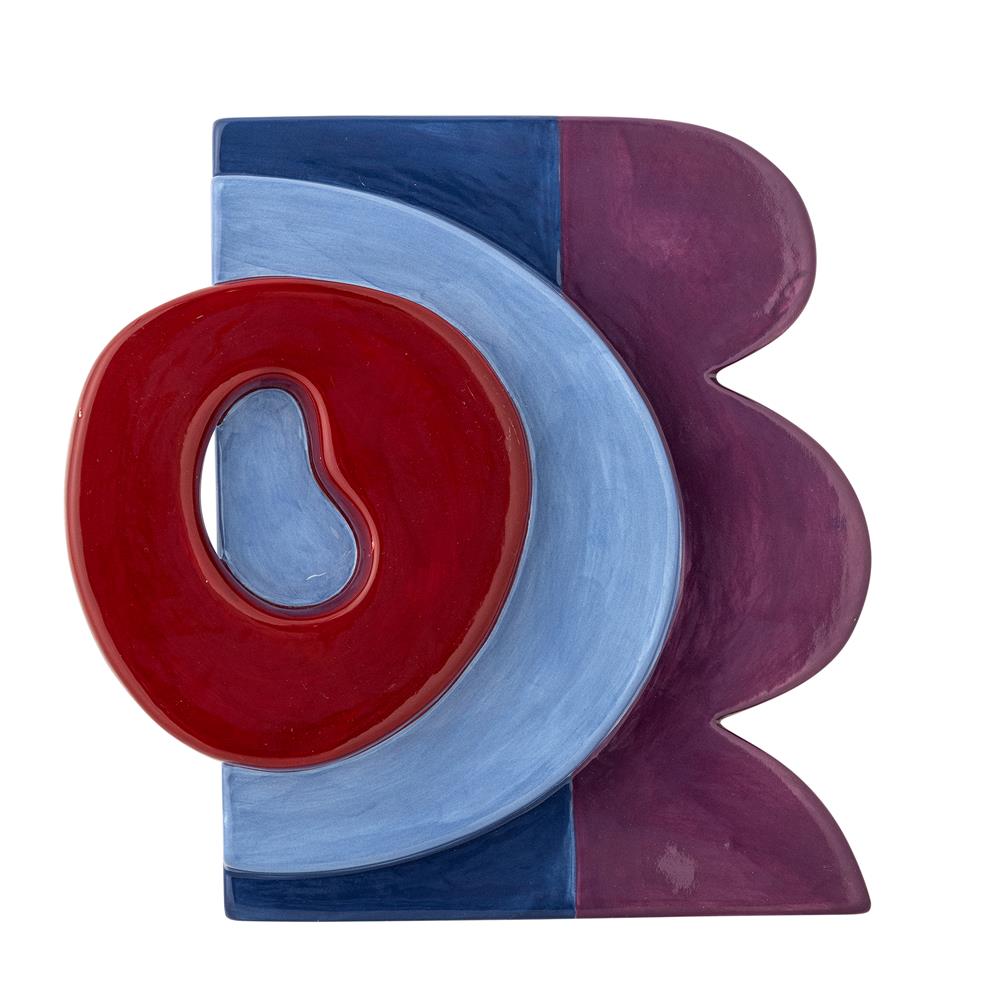 Bloomingville Polivia Wanddekoration bunt - Keramik Wandobjekt modern Color Block für Wohnzimmer