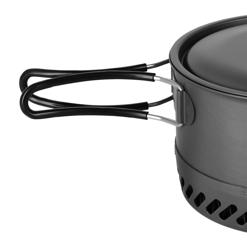NILS CAMP Camping Kochtopf 1L aus Aluminium - leichter Trekking Topf mit Wärmetauscher & Deckel