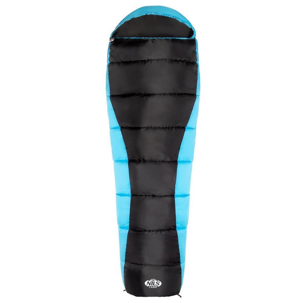 NILS CAMP Schlafsack Schwarz-Blau - Mumienschlafsack für Camping, Trekking & Outdoor