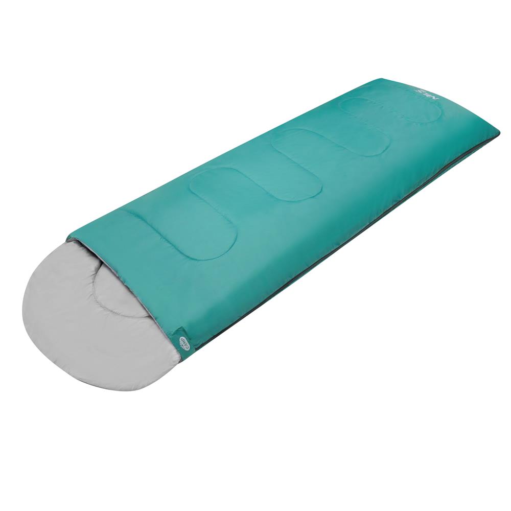 NILS CAMP Schlafsack Größe L Grün-Grau - leichter Sommerschlafsack für Camping, Reisen & Outdoor