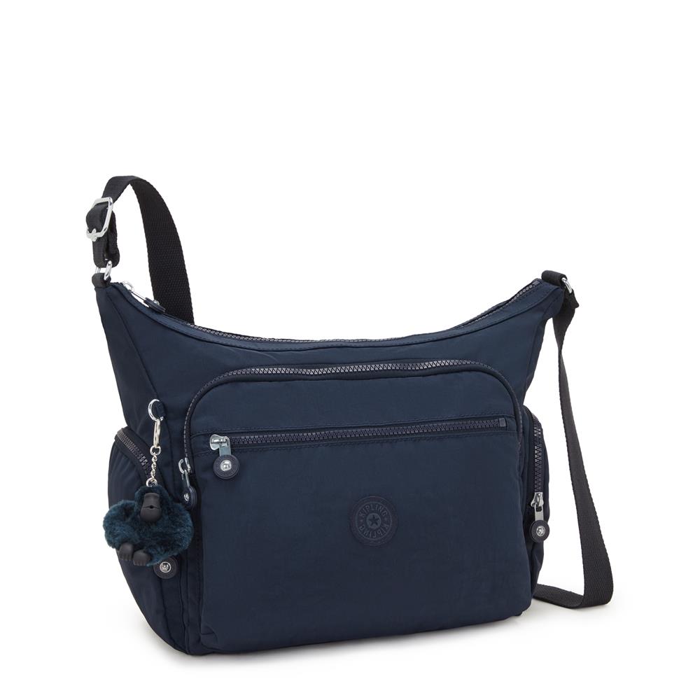 Kipling GABBIE M, Mittelgroße Umhängetasche, Blue Bleu 2 (blau), Schultertasche mit Reißverschluss