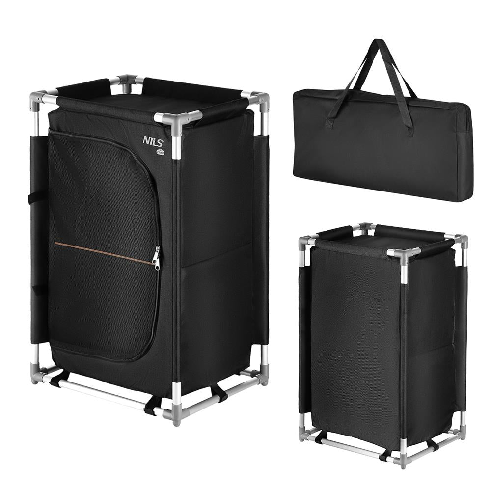 NILS CAMP Campingschrank faltbar - leichter Outdoor Schrank mit Netzfächern für Camping & Reisen