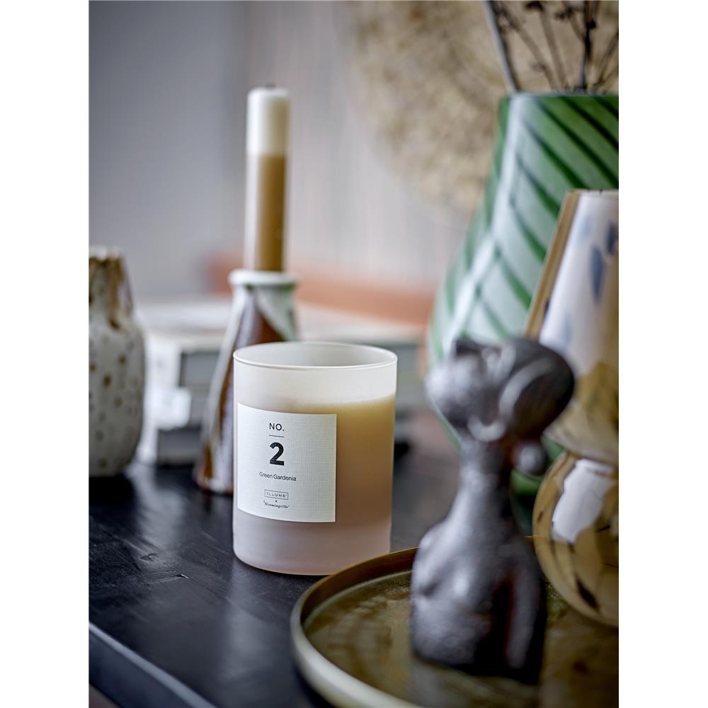 Bloomingville NO. 2 - Green Gardenia Duftkerze, Rose, Natürliches Wachs, 210 G. - 50 Hour - Gift box - D8xH10 cm
