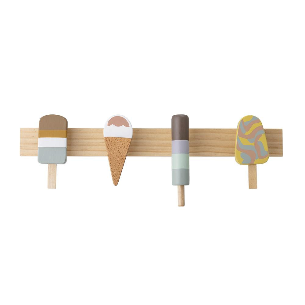 Bloomingville MINI Zyon Kleiderhacken Eis am Stiel Holz Wandgarderobe Kindergarderobe dänisches Design