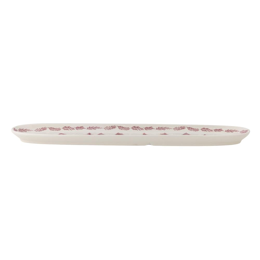 Bloomingville Wonderland Servierplatte Rosa Steingut Weihnachtsplatte 35 cm