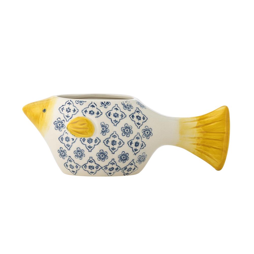 Bloomingville Wrenna Blumentopf Steingut bunt Fisch Design