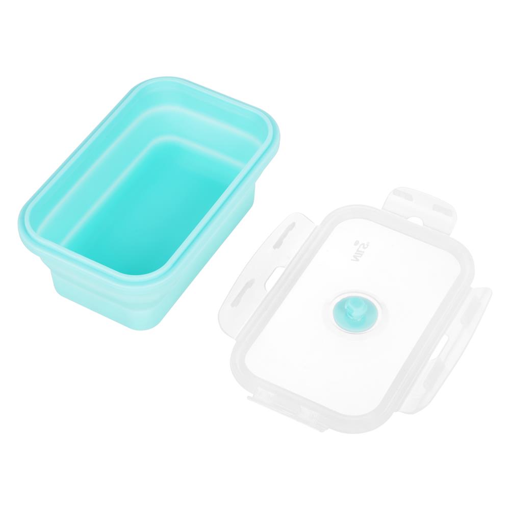 NILS CAMP faltbare Lunchbox 500 ml Silikon minzgrün für Camping Reisen Arbeit kompakt