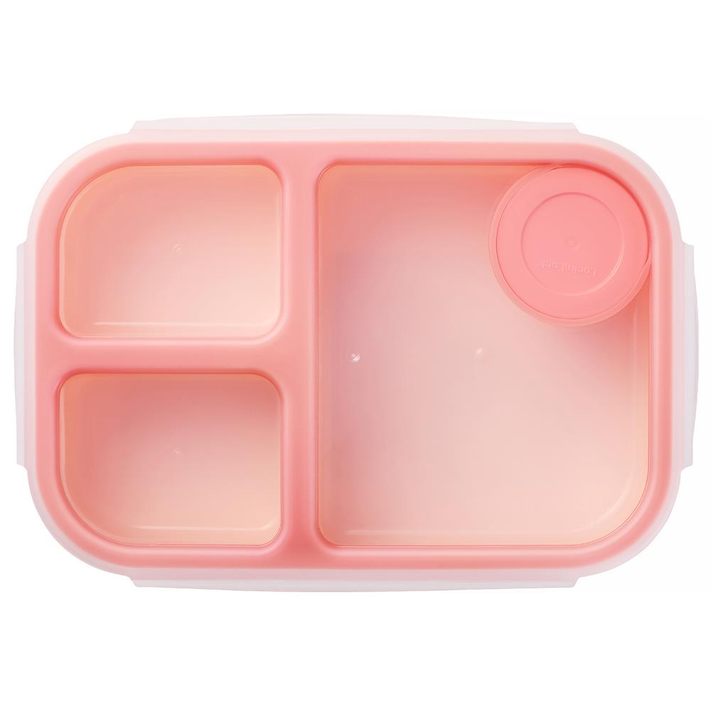 LocknLock To-Go Lunchbox 1,5 L, Rosa, 3 Fächer - Mikrowellengeeignet BPA-frei