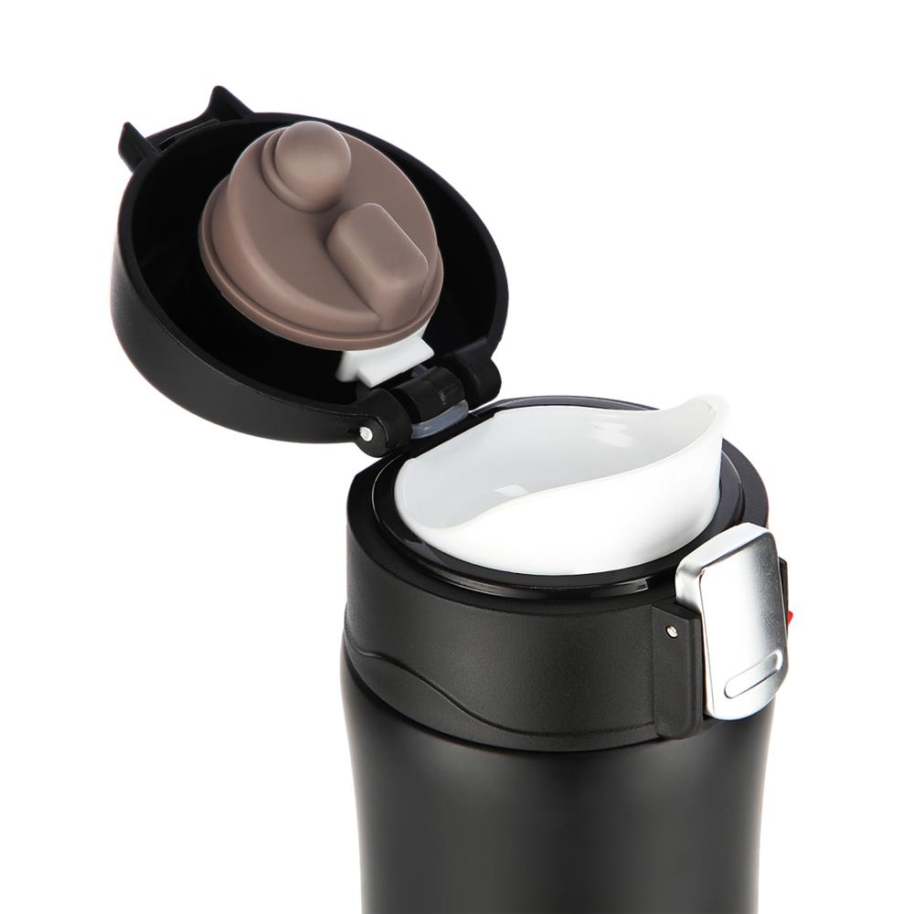 NILS Thermobecher 500 ml Edelstahl schwarz auslaufsicher für Camping Reise Alltag