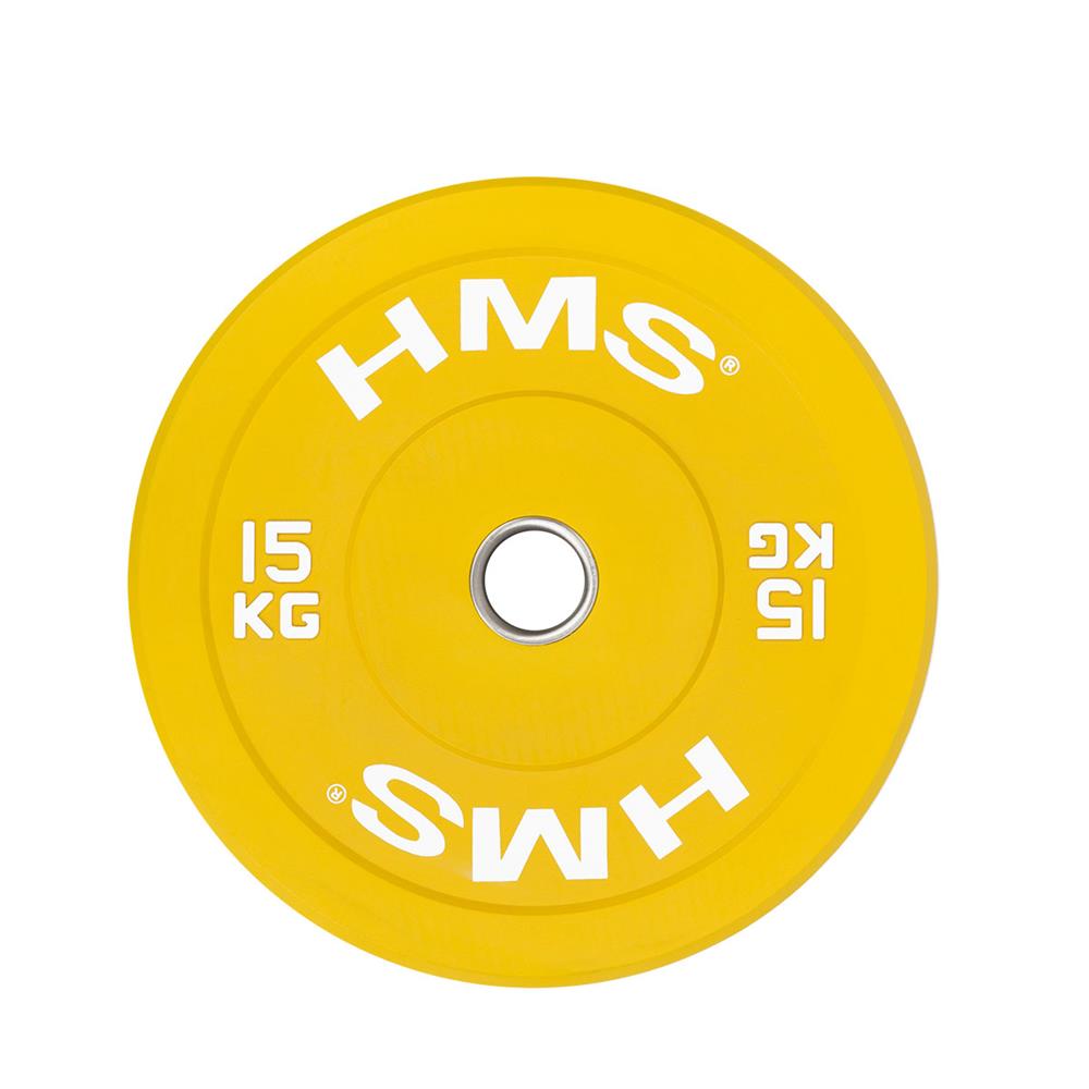Hantelscheibe 15 kg Gummiert 50 mm Bumper Plate | HMS CBR15