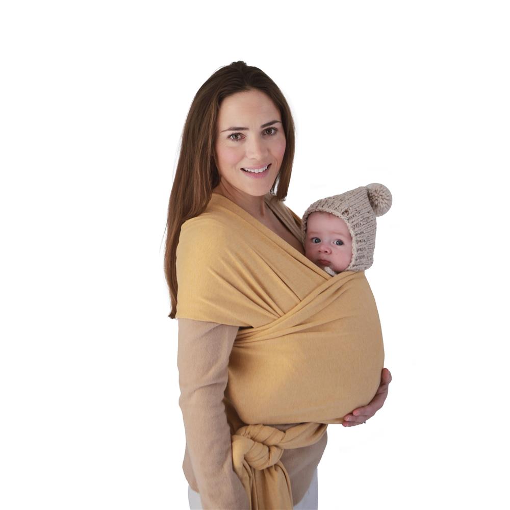 Mushie Baby-Tragetuch, Mustard Melange, aus 100% Bio-Baumwolle