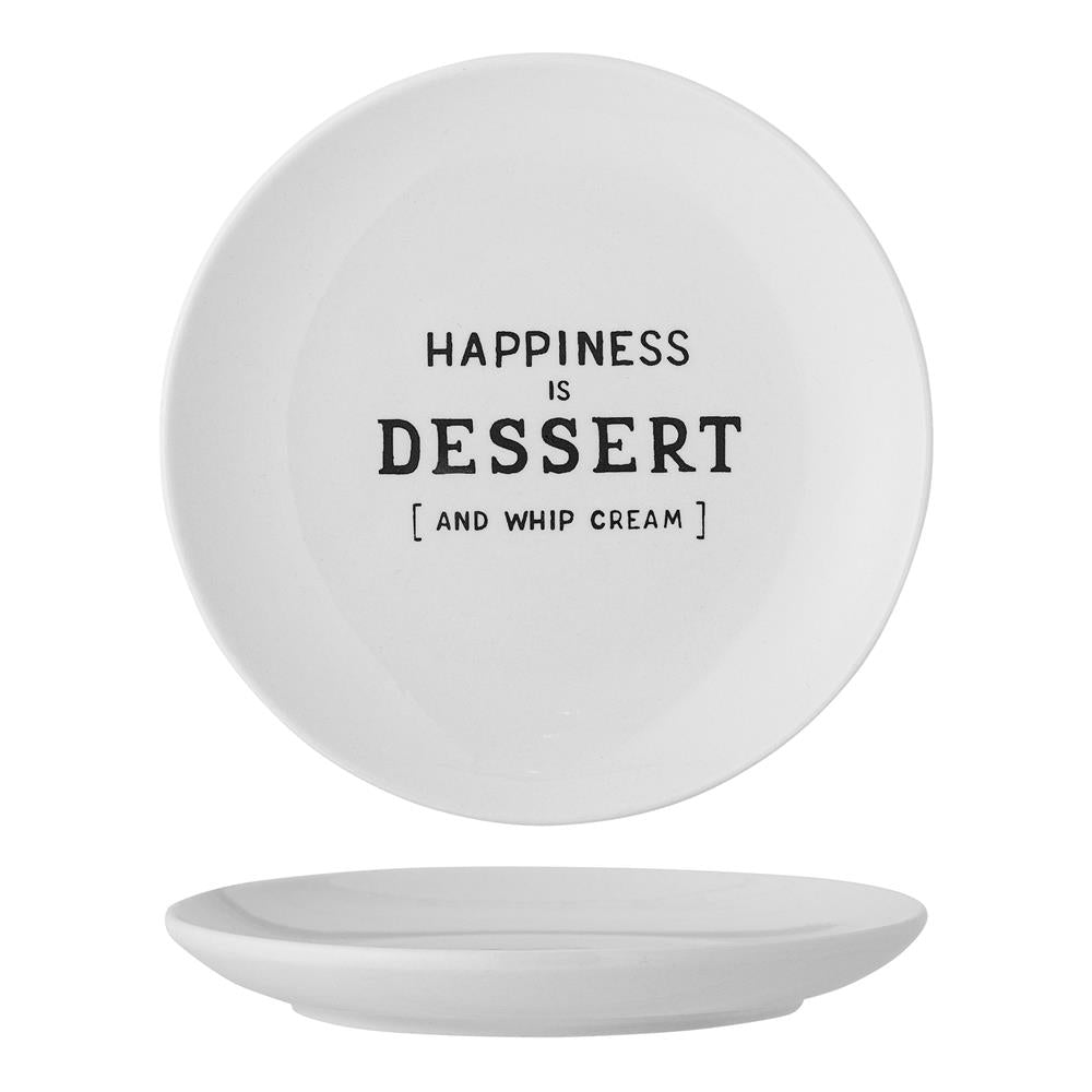 Bloomingville Wendy Teller weiß D15 cm aus Steingut – Dessertteller für Küche & Tischdeko