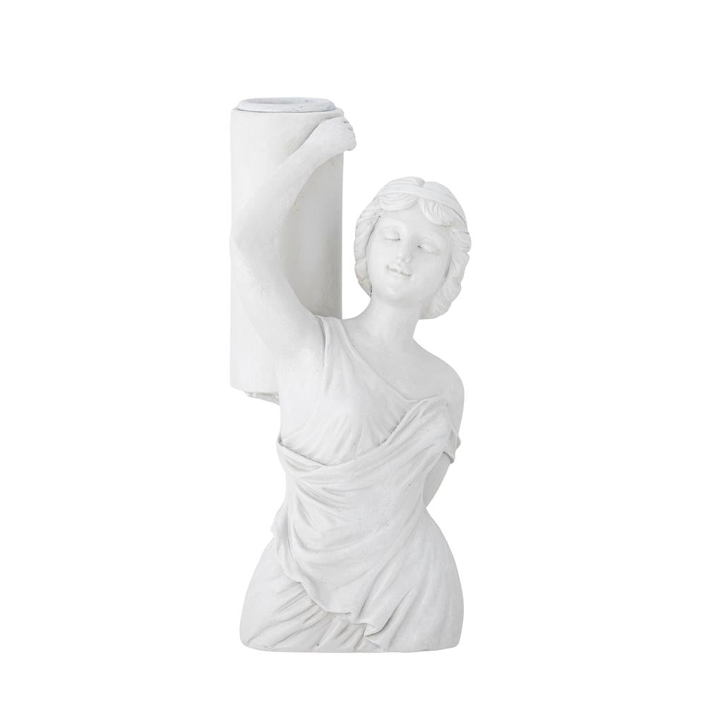 Bloomingville Medea Kerzenständer: Weiß, Polyresin, 7x16x6,5 cm – Eleganz für dein Zuhause