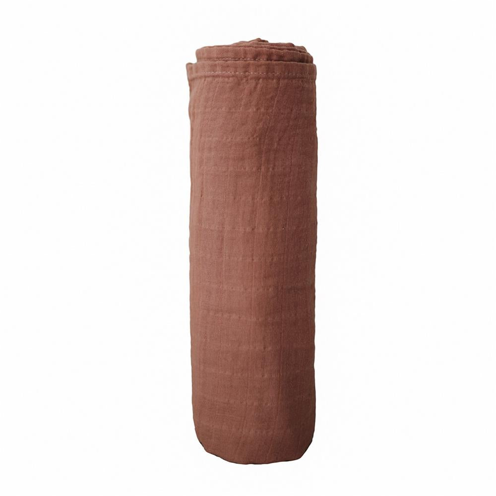 Mushie Musselin-Baby-Wickeldecke, Cognac, Pucktuch aus 100% Bio-Baumwolle