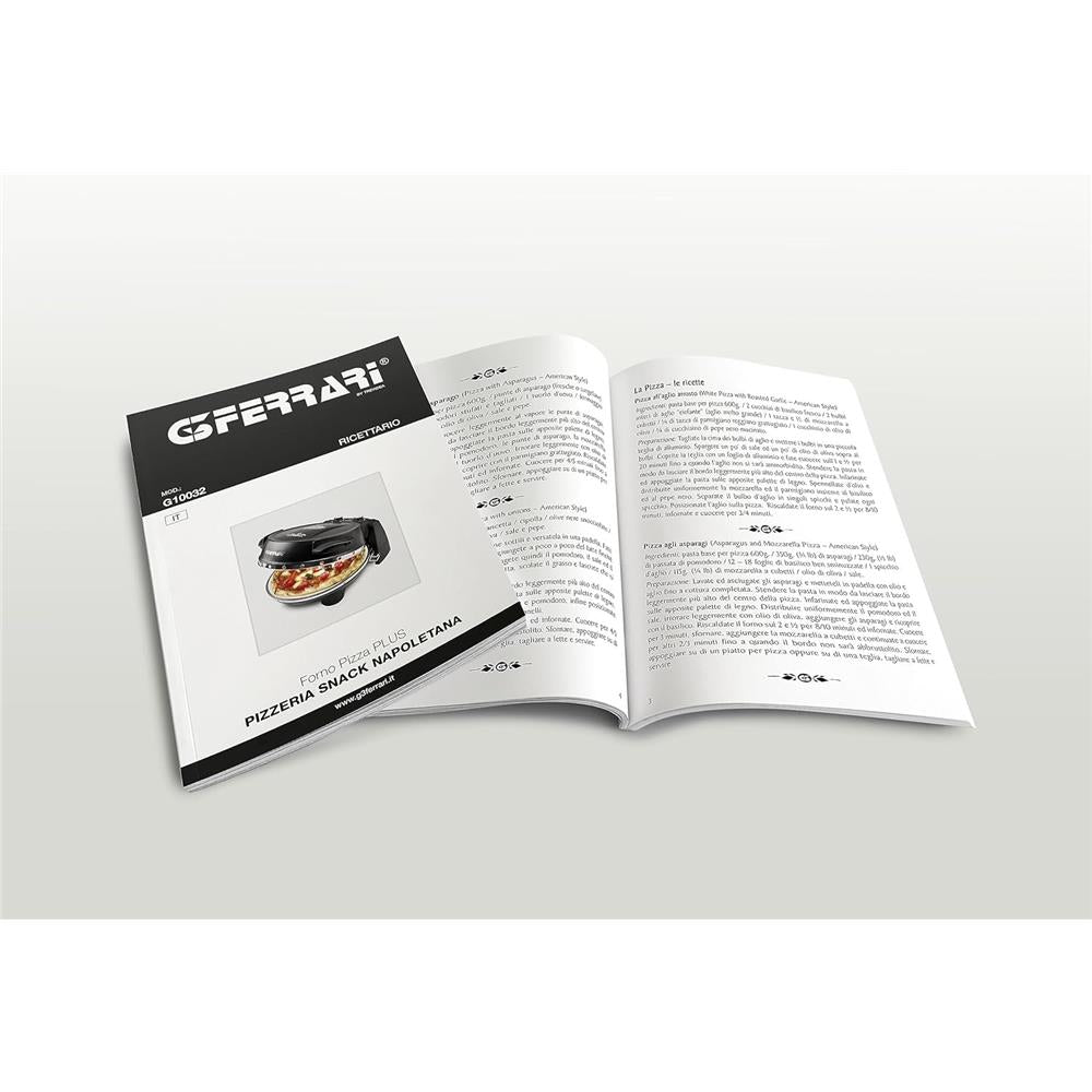 G3Ferrari elektrischer Pizzaofen Napoletana rot inkl. 2-ten Stein zum Überbacken im Deckel bis 400 °C