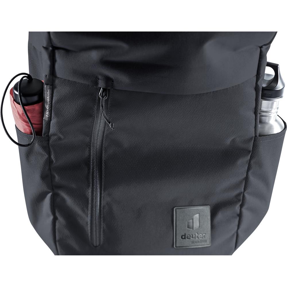 deuter UP Stockholm, Lifestyle-Rucksack, black (schwarz), 22L, mit Flaschenhalter und Tabletfach