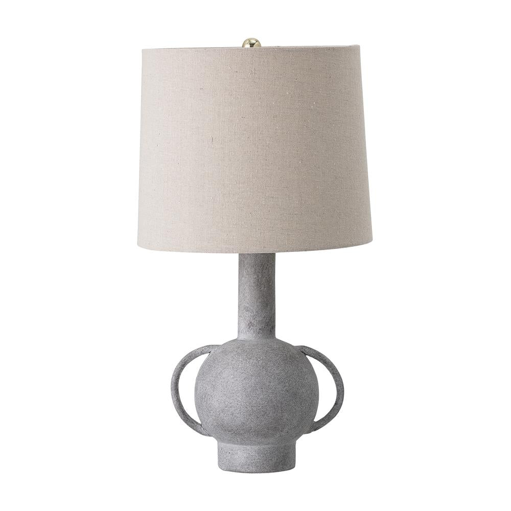 Bloomingville Kean Tischleuchte Grau Terrakotta Tischlampe Dekolampe dänisches Design A++ Leinen