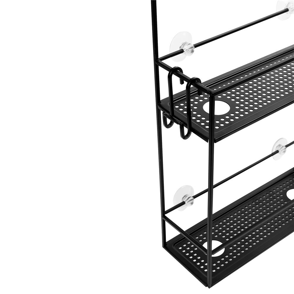 Umbra Cubiko Duschregal, Duschablage, Dusch Caddy mit 2 Ablagefächern aus Metall in Schwarz