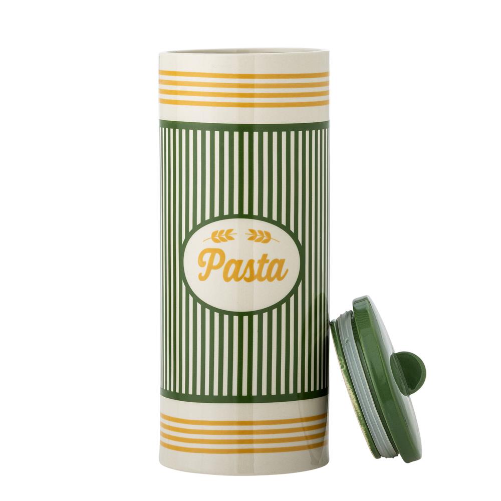 Bloomingville Stefano Gefäß mit Deckel 2200 ml bunt - Steingut Vorratsdose Pasta Vintage Design für Küche