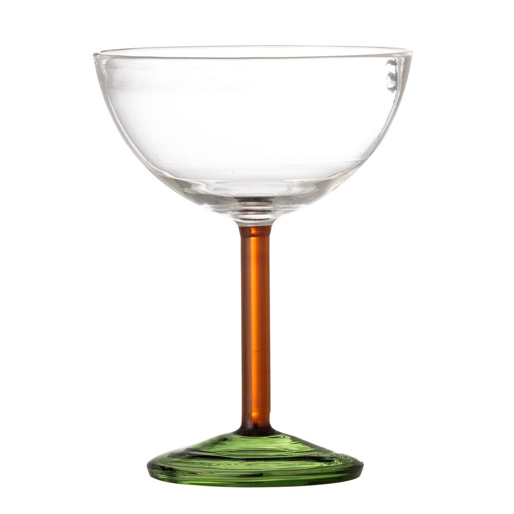 Bloomingville Martine Cocktailglas aus Glas in Bunt 230 ml – Color Block Glas für Tischdeko