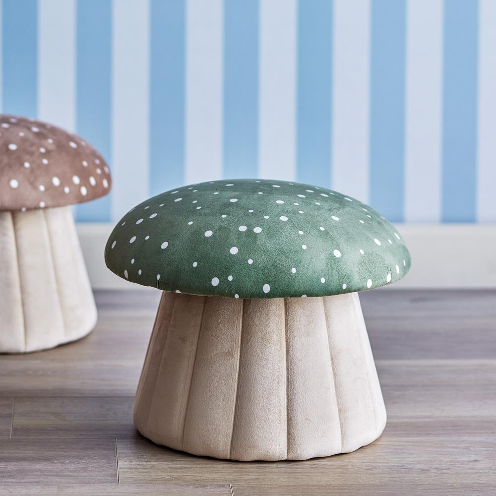 Bloomingville MINI Lue Hocker Pilz Grün 37x30 cm Sitzhocker fürs Kinderzimmer dänisches Design