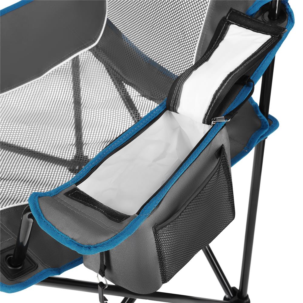 NILS CAMP Campingstuhl klappbar Grau - Klappstuhl mit Taschen & Becherhalter für Camping